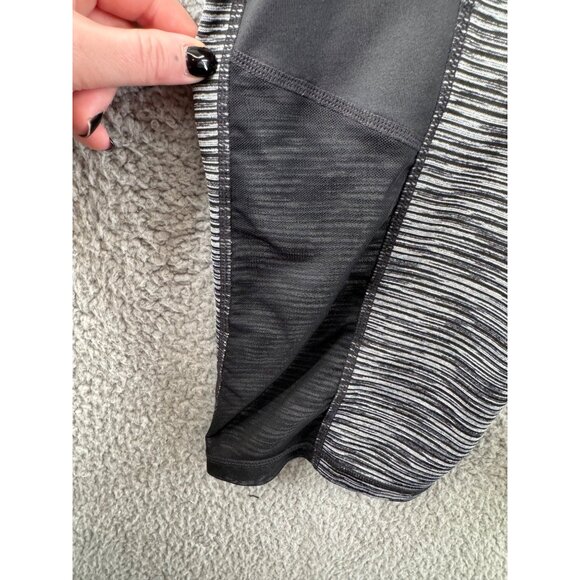 Ideology Womens Gray & Black Striped Leggings Capri With Mesh Panels Size 1X - Picture 4 of 8